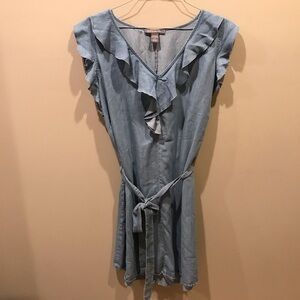 Kate & Mallory Sleeveless ruffled Dress 1X Chambray